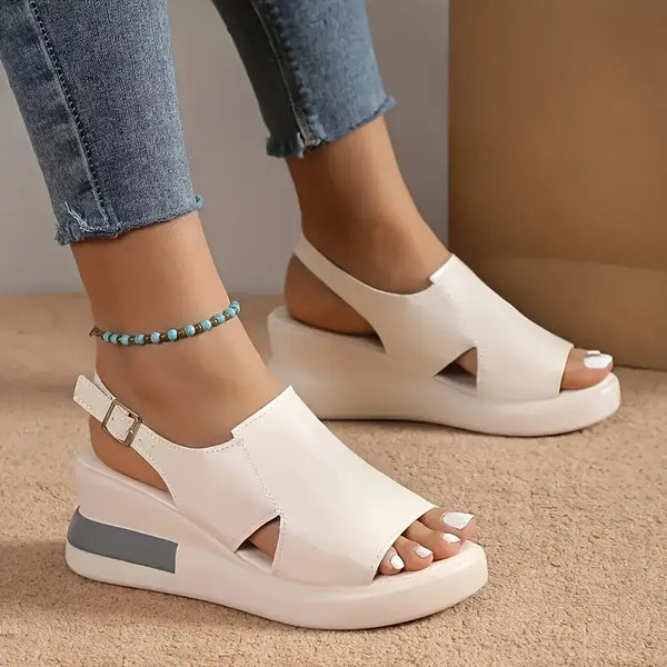 Women'S Solid Color Wedge Sandals