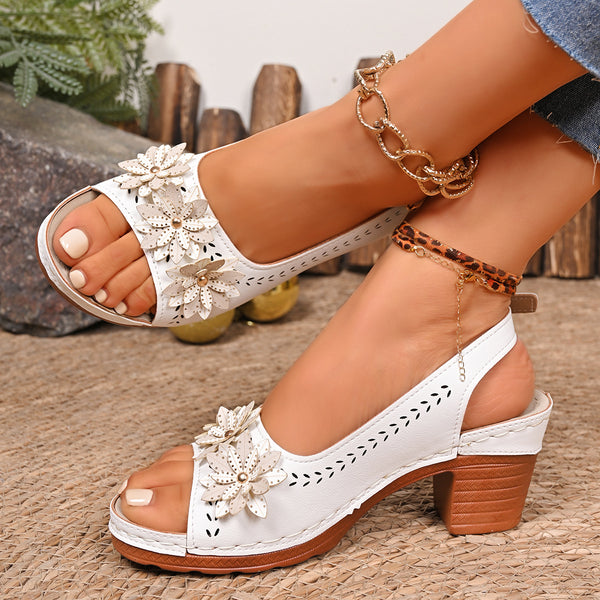 🔥Last Day 70% OFF - Women's Flower High Heel Sandals