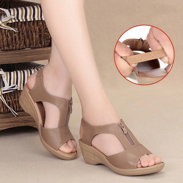 Flat Arch Support Zipper Sandals