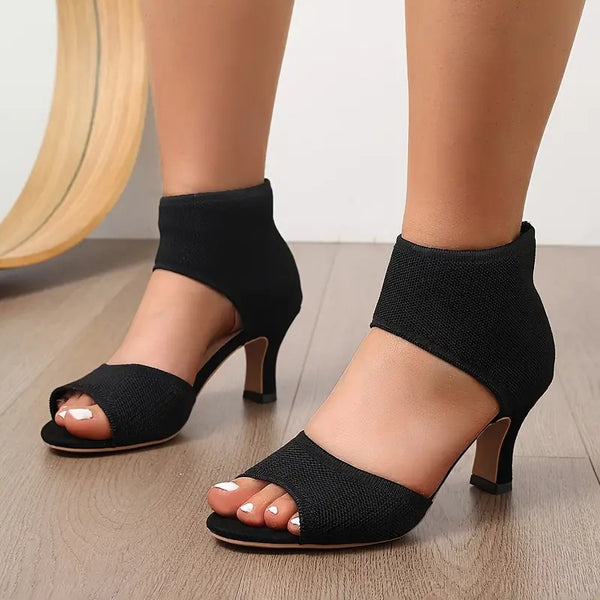 High Heel with Elastic Back Sandals